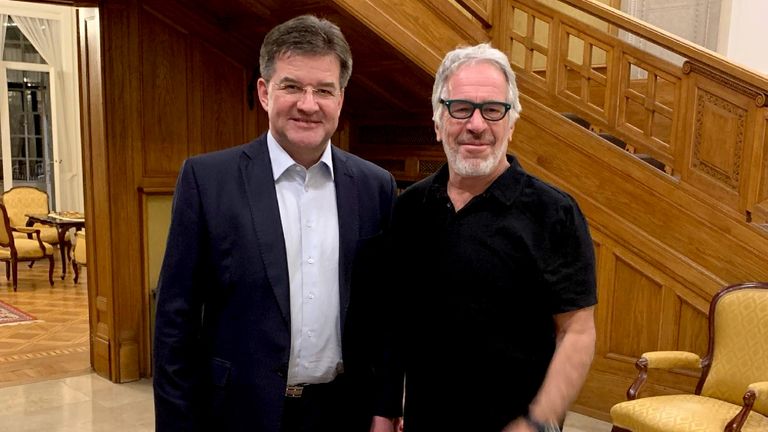 Miroslav Lajcak, former president of the UN General Assembly, next to Epstein. Pic: @OversightDems