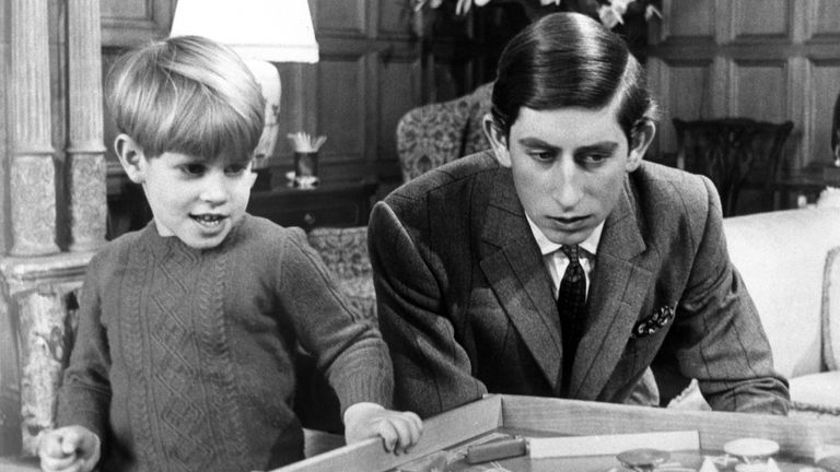 Prince Charles, now King Charles III, at Sandringham with Prince Edward. Pic: PA