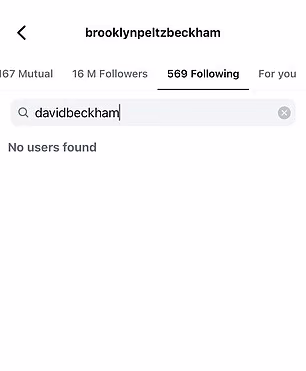 Dad David is also no longer followed by his son