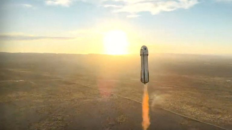 The New Shepard journey on Saturday marked Blue Origin's 37th commercial spaceflight. Pic: Blue Origin
