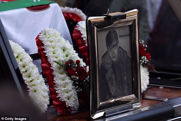 This framed portrait of Gary 'Mani' Mounfield was displayed among today's tributes