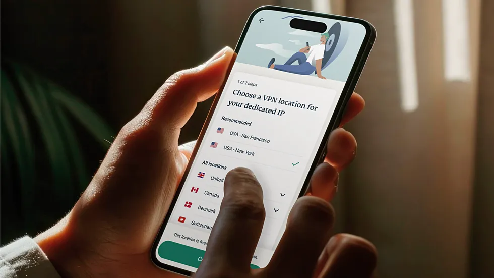 VPN setup displayed on mobile device