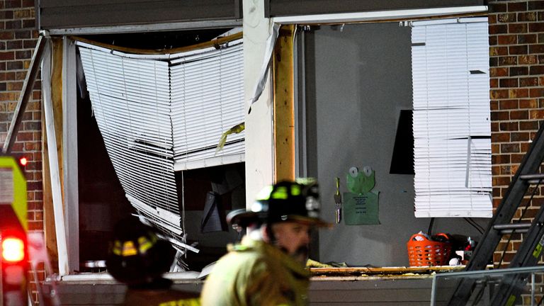 Most of the windows were shattered. Pic: Reuters