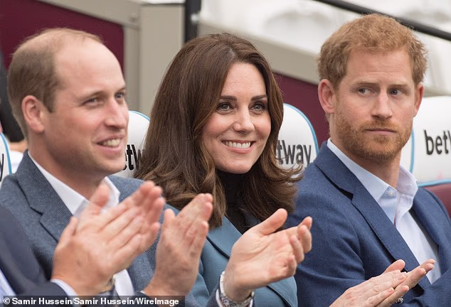 Meanwhile Harry is preparing to spend yet another Christmas away from his father, King Charles, older brother Prince William and his sister-in-law, Princess Kate (pictured in 2017)