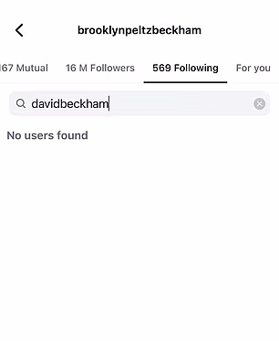 Dad David is also no longer followed by his son