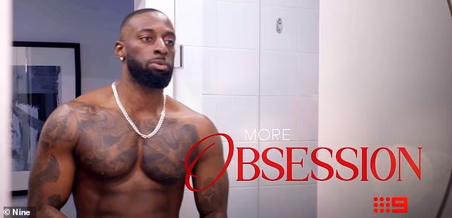 One groom is seen showing off his tattooed physique during the tense trailer