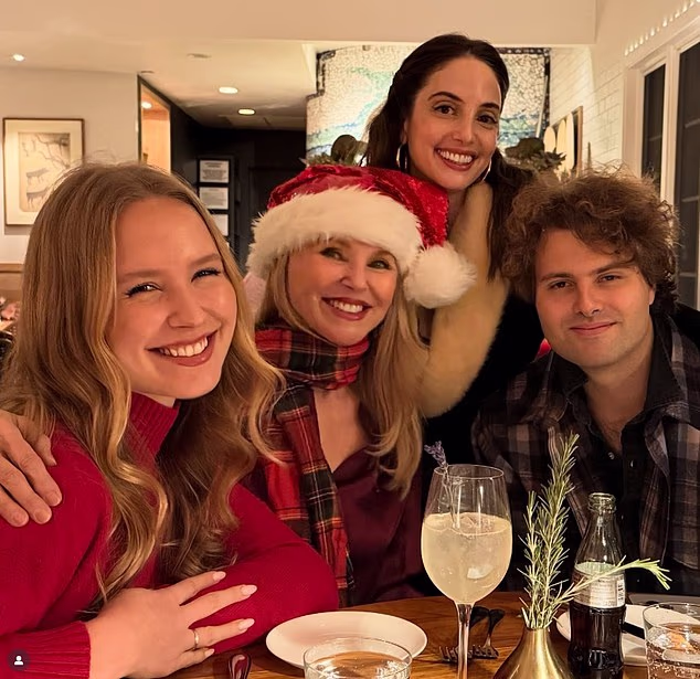 Christie Brinkley shared a rare family photo to Instagram with all three of her children this week. They were huddled together at home during a Christmas celebration