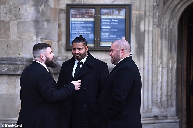 More security personnel stand outside Bath Abbey ahead of today's ceremony