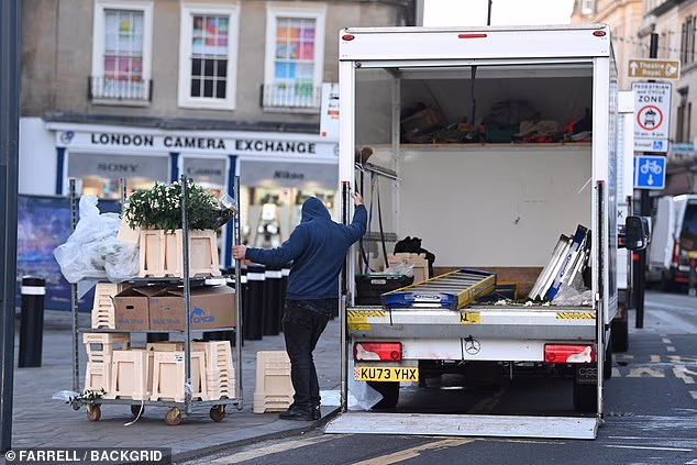 Decorations arriving at Bath Abbey ahead of today's ceremony between Adam Peaty and Holly Ramsay
