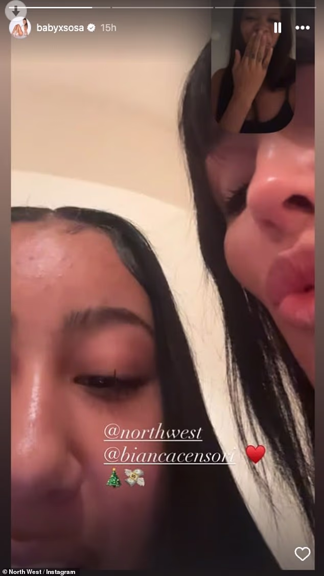 However, it was revealed that North spent time with the rapper's wife Bianca Censori amid the festive season - with the preteen sharing a cozy Christmas moment with her stepmom
