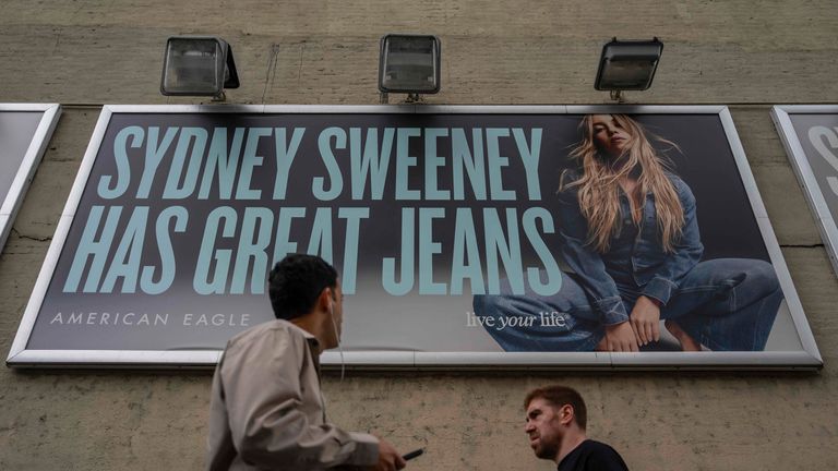 One of the Sydney Sweeney jeans ads. Pic: AP