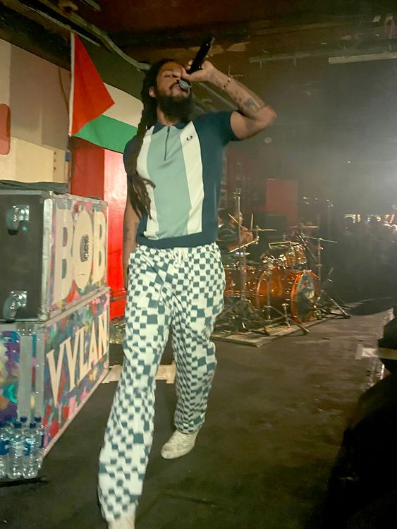 Punk duo Bob Vylan performing on stage at the 100 Club in central London. Pic: PA