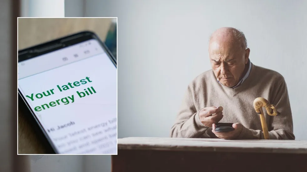 Older man and energy bill 