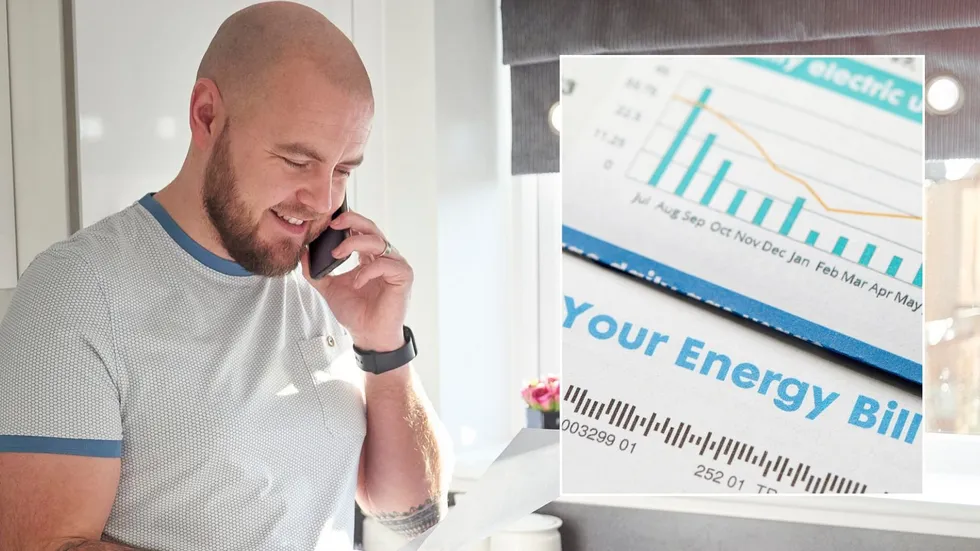Man looking at letter and energy bill