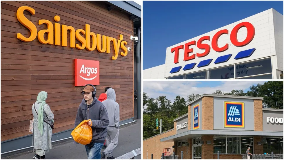 Sainsbury's, Tesco and Aldi supermarkets
