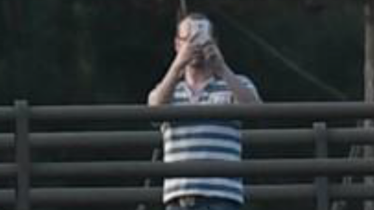 Lewin carried out reconnaissance on a bridge over the M1 motorway. Pic: West Midlands Police