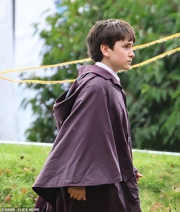 Harry Potter began in July ahead of a 2027 release date (Dominic McLaughlin, who plays Harry, pictured last month)