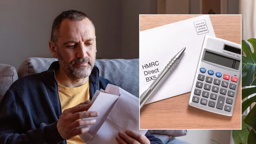 Man looking at letter and HMRC letter