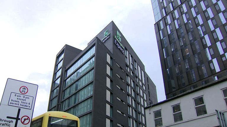 The Holiday Inn Express in Manchester where the incident took place.