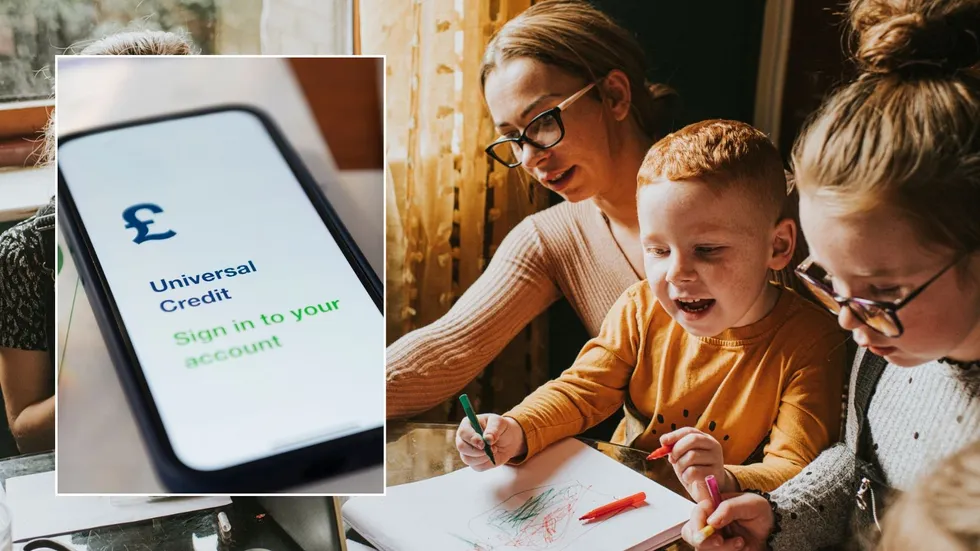 Mother with children and Universal Credit account