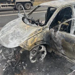 Wreakage of Alex McClean's car