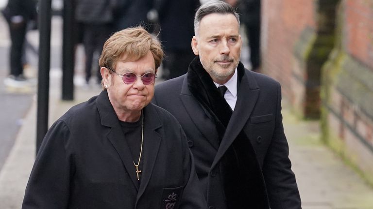 Sir Elton John and his partner David Furnish in 2024. Pic: PA
