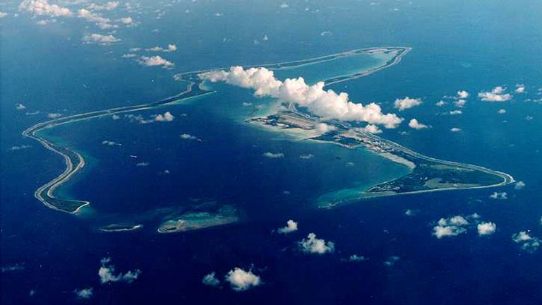 Diego Garcia, the largest island in the Chagos archipelago, is the site of a joint UK-US military base. Pic: PA