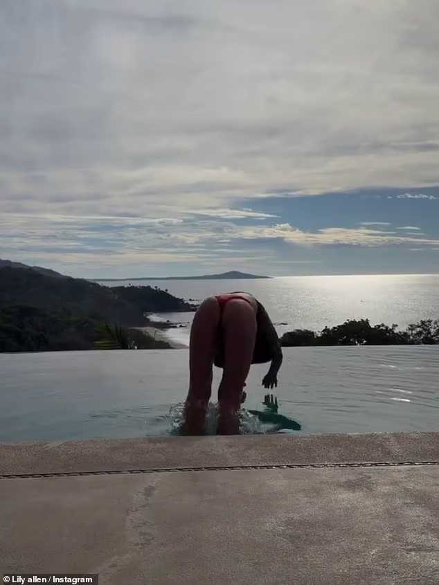 She showcased her swimming prowess as she dived into the pool