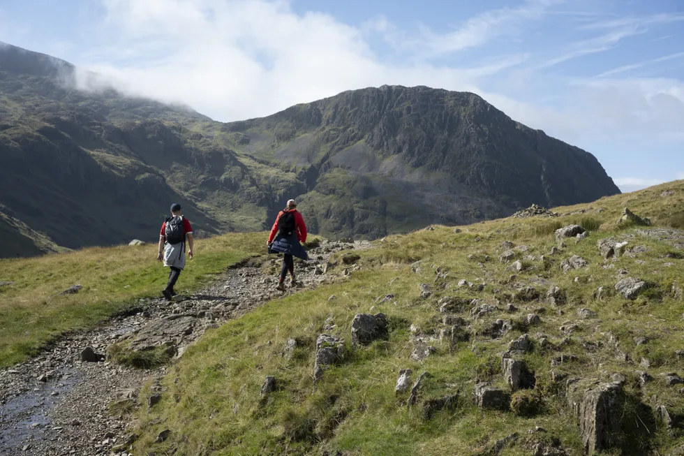 Walkers on Scafell Pike