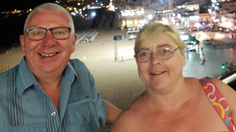 Conductor Donald Dinnie with partner Trish Ewen. Pic: PA