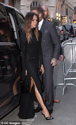 Fresh off an unexpected trip to the World Economic Forum in Davos, Sir David was hand-in-hand with his wife as they emerged from the five-star La Réserve Paris ahead of an appearance at Haute Couture Fashion Week.