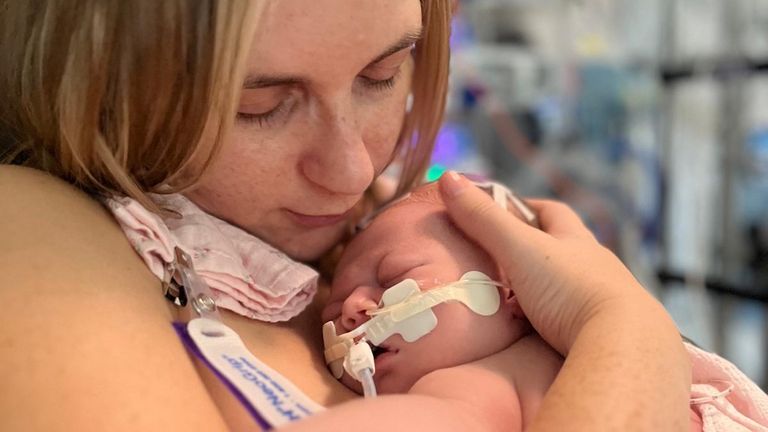 Victoria Gillibrand and her baby Pippa. Pic: PA