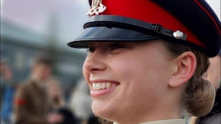 Jaysley Beck at her passing out parade. Pic: Centre for Military Justice/PA