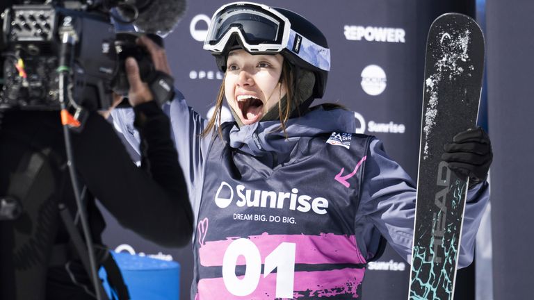 Zoe Atkin, 23, is another strong contender in the freestyle skiing. Pic: AP