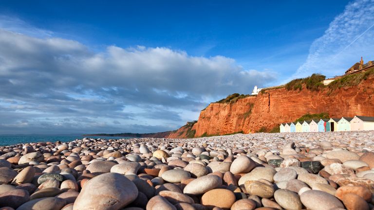Budleigh Salterton beach, which is a popular spot for swimmers on Christmas Day. Pic: iStock