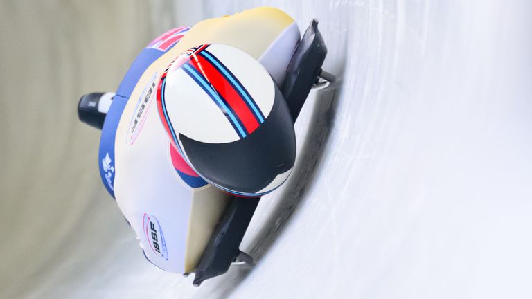 Matt Weston says going 90mph headfirst makes skeleton a 'cool sport'. Pic: AP