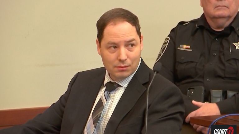 Brendan Banfield appearing in court in Fairfax on Tuesday. Pic: Court TV/AP