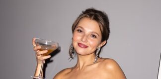 Mia McKenna Bruce reveals she broke her foot on the staircase at Badminton House while filming Netflix’s Agatha Christie adaptation Seven Dials