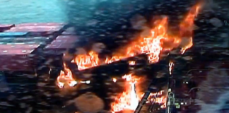 Footage of explosion after ship crashed into tanker shown in court | UK News