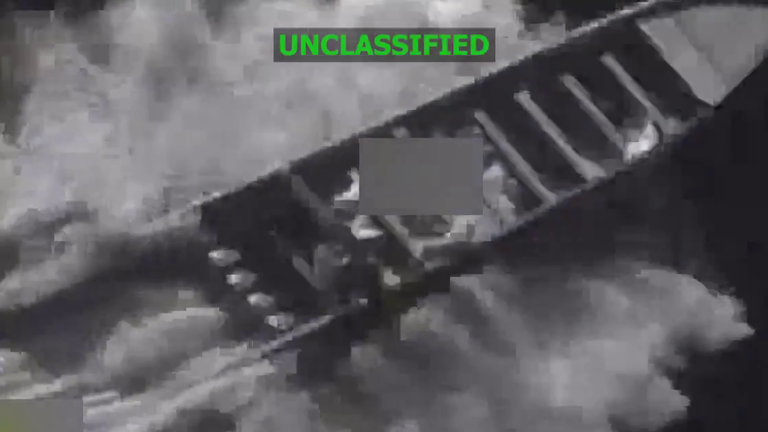 One of three boats hit during the operation. Pic: US Southern Command
