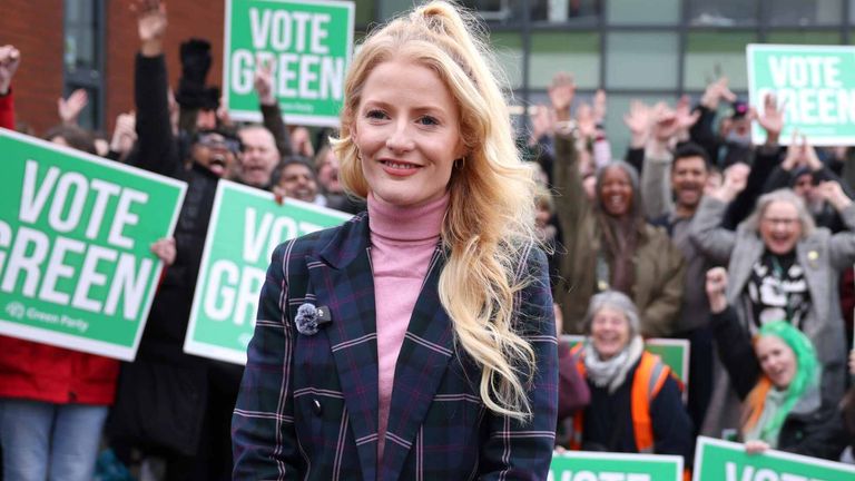 Hannah Spencer is the Green Party's candidate. Pic: James Speakman/ PA