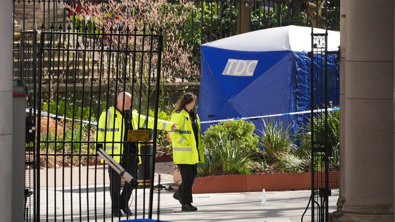 Jackson's van crashed through these gates onto a pedestrianised area of The Strand. File pic: PA