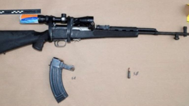A photograph of what officials said was the SKS rifle in the assassination plot. Pic: Reuters