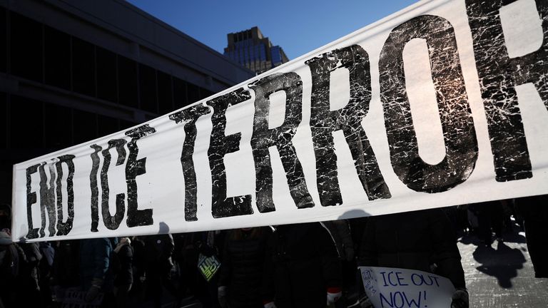 There have been frequent protests against ICE's presence. Pic: Reuters