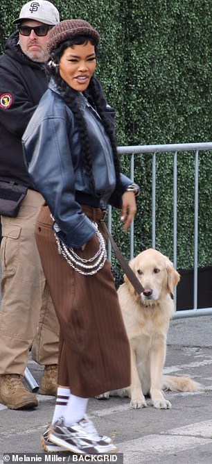 Teyana Taylor turned up to the Fanatics Super Bowl Party rocking two waist-length braids