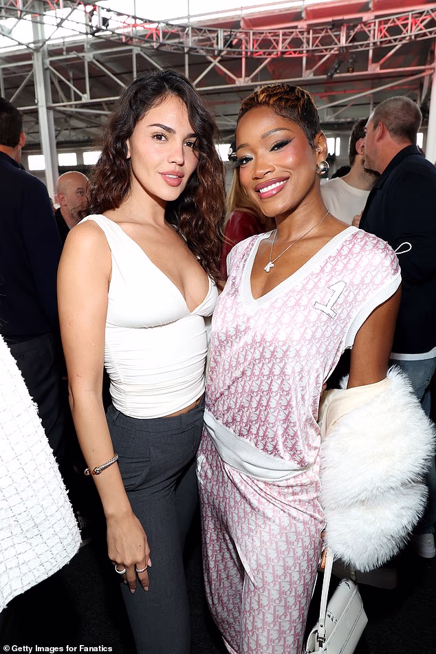 Palmer also posed with Fountain of Youth actress Eiza González, who flaunted cleavage in a white plunging top