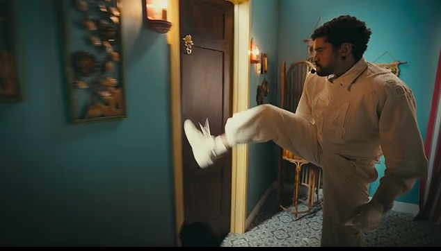 But he quickly brushed the plaster dust off his shoulders and kicked open the front door