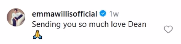 The Voice host Emma Willis also sent her best wishes