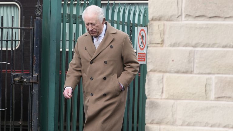 King Charles has express his concern at the Andrew allegations. Pic: PA