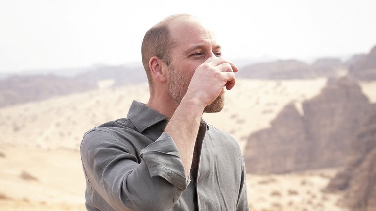William at the Sharaan Nature Reserve. Pic: Reuters